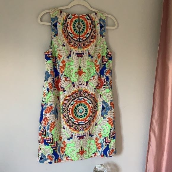 MARA HOFFMAN Jungle trip colorful geometric dress sz M retro multicolored party - Picture 8 of 16